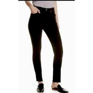 We the Free Black Stella Skinny Jeans Sz 26 High Rise, Button Fly, Raw Hem, NWT